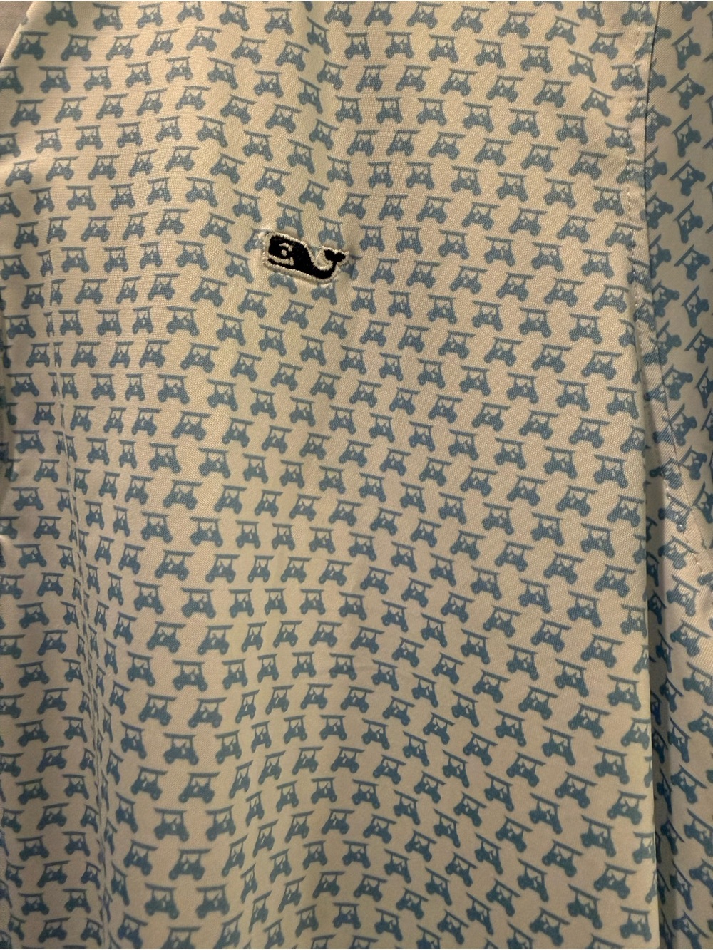Vineyard Vines Light Blue Golf Cart print Short Sleeve Polo - Picture 4 of 6